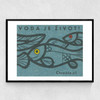 Fish Matchbox Label Narrow Black Frame