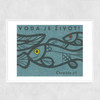 Fish Matchbox Label Narrow White Frame