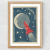 Space Matchbox Label 2 Wide Oak Frame