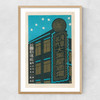 Buildings Matchbox Label Narrow Oak Frame