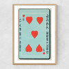 Hearts Matchbox Label Narrow Oak Frame