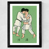 Japanese Wrestlers Matchbox Wide Black Frame