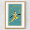 Aerial Woman Matchbox Wide Oak Frame