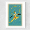 Aerial Woman Matchbox Narrow White Frame