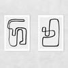Abstract Monochrome Diptych Unframed Print
