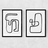 Abstract Monochrome Diptych Narrow Black Frame