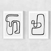 Abstract Monochrome Diptych Narrow White Frame