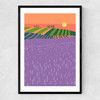 Lavender Fields Narrow Black Frame
