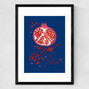 Indigo Pomegranate Medium Black Frame