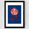 Indigo Pomegranate Wide Black Frame