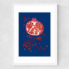 Indigo Pomegranate Medium White Frame