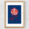 Indigo Pomegranate Wide Oak Frame