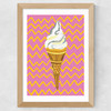 Ice Cream Pink Zigzag Wide Oak Frame