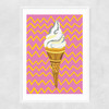 Ice Cream Pink Zigzag Narrow White Frame