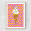 Ice Cream Pink Zigzag Narrow Oak Frame