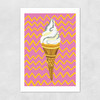 Ice Cream Pink Zigzag Unframed Print