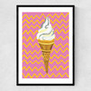 Ice Cream Pink Zigzag Narrow Black Frame