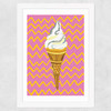 Ice Cream Pink Zigzag Wide White Frame