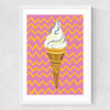 Ice Cream Pink Zigzag Medium White Frame