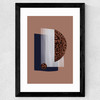 Watercolor Shapes Red Wide Black Frame