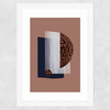 Watercolor Shapes Red Wide White Frame