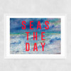Seas The Day Narrow White Frame