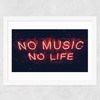 No Music No Life Wide White Frame
