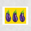 Aubergines on Yellow Unframed Print