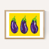 Aubergines on Yellow