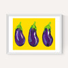 Aubergines on Yellow