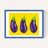 Aubergines on Yellow