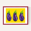 Aubergines on Yellow