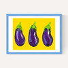 Aubergines on Yellow