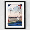 One Hundred Famous Views of Edo by Hiroshige Wide Black Frame