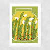 Pickled Asparagus Narrow White Frame