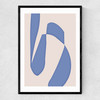 Blue Abstract Shapes Narrow Black Frame