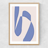 Blue Abstract Shapes Narrow Oak Frame