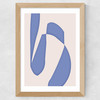 Blue Abstract Shapes Wide Oak Frame