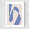 Blue Abstract Shapes Medium White Frame