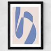 Blue Abstract Shapes Wide Black Frame
