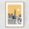 London Cityscape by Becks Norf Design Narrow Oak Frame