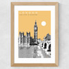 London Cityscape by Becks Norf Design Wide Oak Frame