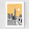 London Cityscape by Becks Norf Design Medium White Frame