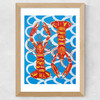 Langoustines on Blue Wavey Wide Oak Frame