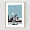 Liverpool Cityscape by Becks Norf Design Narrow Oak Frame