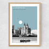Liverpool Cityscape by Becks Norf Design Medium Oak Frame