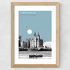 Liverpool Cityscape by Becks Norf Design Wide Oak Frame