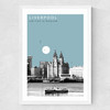 Liverpool Cityscape by Becks Norf Design Medium White Frame