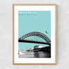 Newcastle Quayside Cityscape Narrow Oak Frame