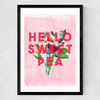 Hello Sweet Pea Medium Black Frame